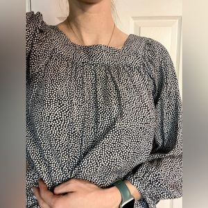 Gap babydoll women’s mid sleeve dotted blouse size S